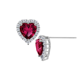 J'ADMIRE Heart Shaped Birthstone Stud Earrings