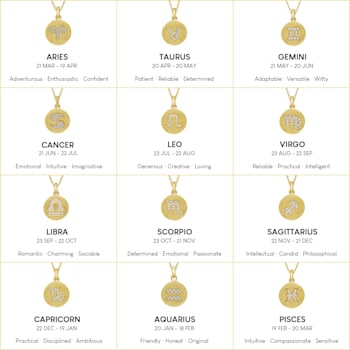 J'ADMIRE 14K Yellow Gold Over Sterling Silver Vintage Pisces Zodiac Sign
Pendant Necklace