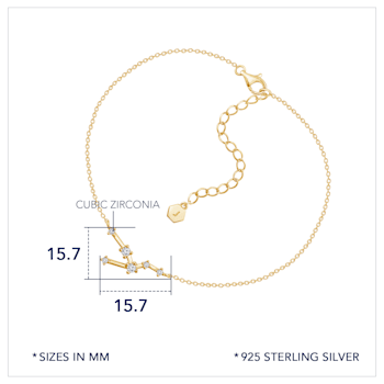 J'ADMIRE 14K Gold Over Sterling Silver Zodiac Anklet for Women