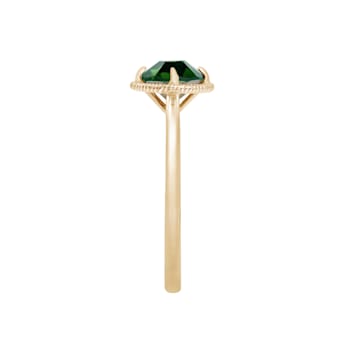J'ADMIRE 10K Gold Crystal Emerald Simulant Solitaire Ring