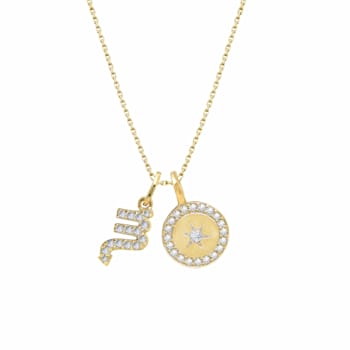 J'ADMIRE 14K Yellow Gold Over Sterling Silver Scorpio Zodiac Pendant Set Necklace
