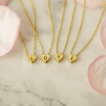 J'ADMIRE 14K Yellow Gold Over Sterling Silver Simple Initial Pendant Necklace