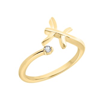 J'ADMIRE 14K Yellow Gold Over Sterling Silver Pisces Horoscope Ring