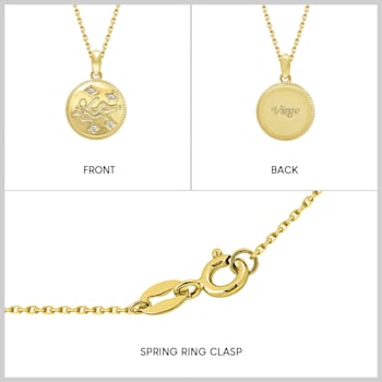 J'ADMIRE 14K Yellow Gold Over Sterling Silver Virgo Zodiac Stars Pendant Necklace