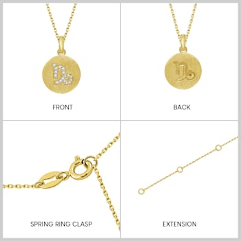 J'ADMIRE 14K Yellow Gold Over Sterling Silver Vintage Capricorn Zodiac
Sign Pendant Necklace