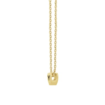 J'ADMIRE 14K Yellow Gold Over Sterling Silver Simple Initial Pendant Necklace
