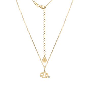 J'ADMIRE 14K Yellow Gold Over Sterling Silver Cancer  Zodiac Pendant Necklace