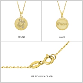 J'ADMIRE 14K Yellow Gold Over Sterling Silver Pisces Zodiac Stars
Pendant Necklace