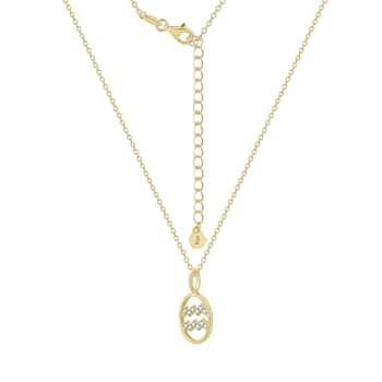 J'ADMIRE Sterling Silver Oval Zodiac Pendant Necklace