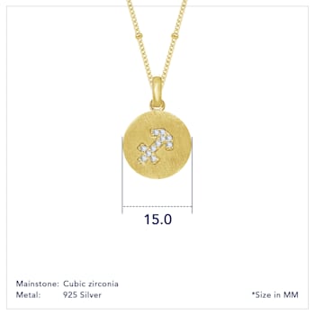 J'ADMIRE 14K Yellow Gold Over Sterling Silver Vintage Sagittarius Zodiac
Sign Pendant Necklace