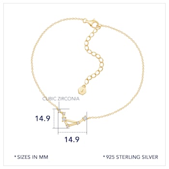 J'ADMIRE 14K Gold Over Sterling Silver Zodiac Anklet for Women
