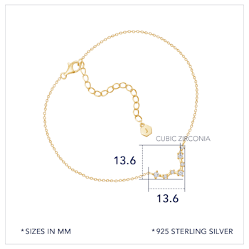 J'ADMIRE 14K Gold Over Sterling Silver Zodiac Anklet for Women