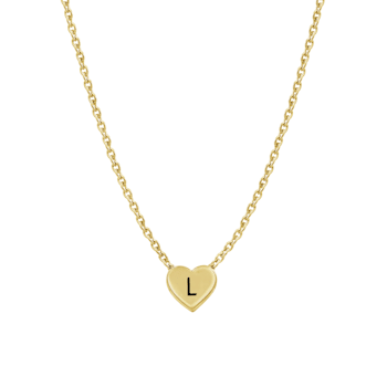 J'ADMIRE 14K Yellow Gold Over Sterling Silver Simple Initial Pendant Necklace