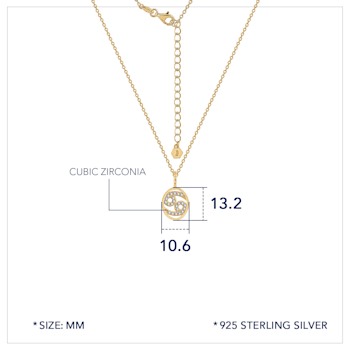 J'ADMIRE Sterling Silver Oval Zodiac Pendant Necklace
