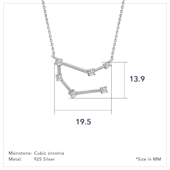 J'ADMIRE Gemini Zodiac Constellation 14K Yellow Gold Over Sterling
Silver Pendant Necklace