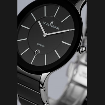 JACQUES LEMANS Dublin Unisex Watch with High-Tech Ceramic Strap, Solid
Stainless Steel, 1-1855