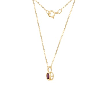 LUXGEM 10K Solid Gold Solitaire July Birthstone Necklace for Women, 0.25
Carat Gemstone Simulant CZ