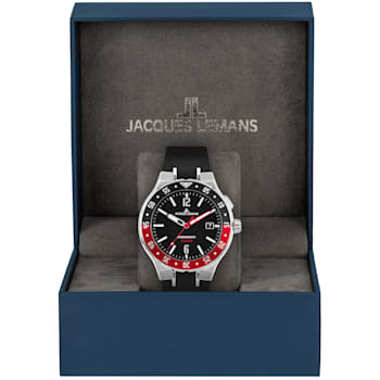 JACQUES LEMANS Hybromatic Men's Watch with Silicone Strap and Solid
Stainless Steel 1-2109