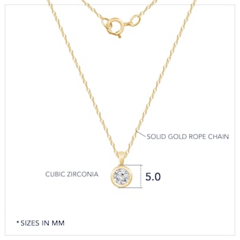 LUXGEM 10K Solid Gold Solitaire April Birthstone Necklace for Women,
0.25 Carat Gemstone Simulant CZ