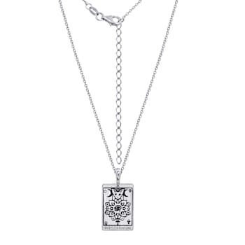 J'ADMIRE Platinum 950 Over Sterling Silver Tarot Card Wheel of Fortune
Pendant Necklace