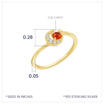 J'ADMIRE 14K Yellow Gold Over Sterling Silver Sun Ring