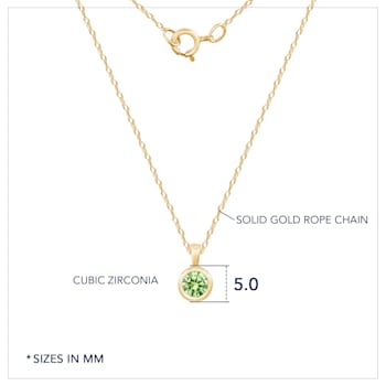 LUXGEM 10K Solid Gold Solitaire August Birthstone Necklace, 0.25 Carat
Gemstone Simulant CZ