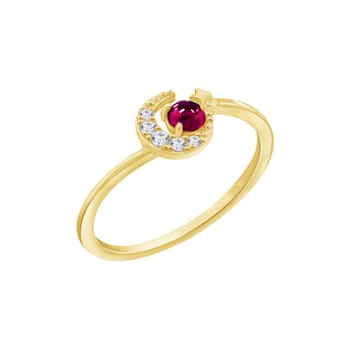 J'ADMIRE 14K Yellow Gold Over Sterling Silver Saturn Ring