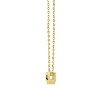 J'ADMIRE 14K Yellow Gold Over Sterling Silver Simple Initial Pendant Necklace