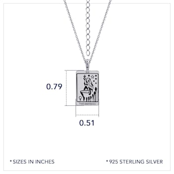 J'ADMIRE Platinum 950 Over Sterling Silver Tarot Card The Empress
Pendant Necklace