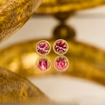 J'ADMIRE 10K Gold Birthstone Solitaire Stud Earrings