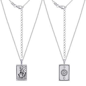 J'ADMIRE Platinum 950 Over Sterling Silver Tarot Card The Empress
Pendant Necklace