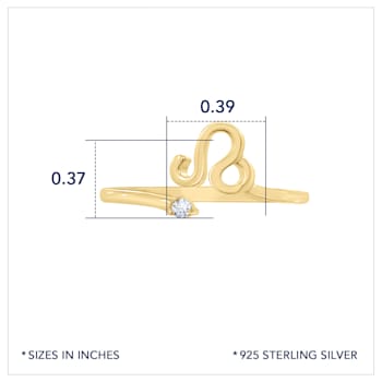 J'ADMIRE 14K Yellow Gold Over Sterling Silver Leo Horoscope Ring