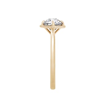 J'ADMIRE 10K Gold Crystal Diamond Simulant Solitaire Ring