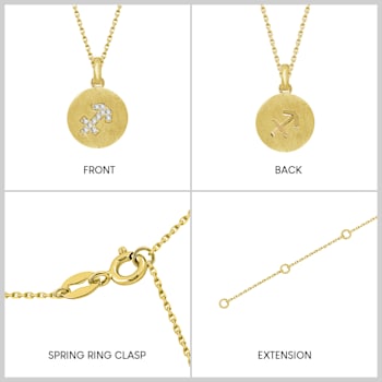 J'ADMIRE 14K Yellow Gold Over Sterling Silver Vintage Sagittarius Zodiac
Sign Pendant Necklace