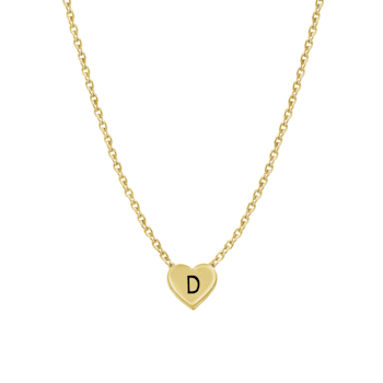 J'ADMIRE 14K Yellow Gold Over Sterling Silver Simple Initial Pendant Necklace