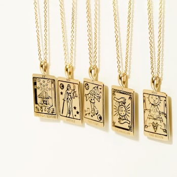 J'ADMIRE 14K Yellow Gold Over Sterling Silver Tarot Card The Moon
Pendant Necklace