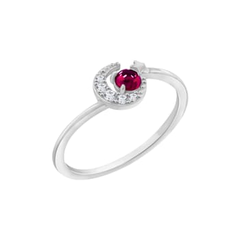 J'ADMIRE Platinum 950 Over Sterling Silver Saturn Ring