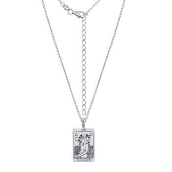 J'ADMIRE Platinum 950 Over Sterling Silver Tarot Card The World Pendant Necklace