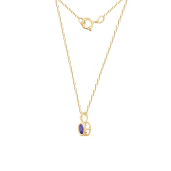 LUXGEM 10K Solid Gold Solitaire February Birthstone Necklace, 0.25 Carat
Gemstone Simulant CZ