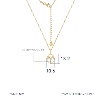 J'ADMIRE Sterling Silver Oval Zodiac Pendant Necklace