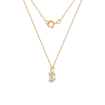 LUXGEM 10K Yellow Gold Oval Cut Pendant Necklace | 0.5 Carat Cubic Zirconia
