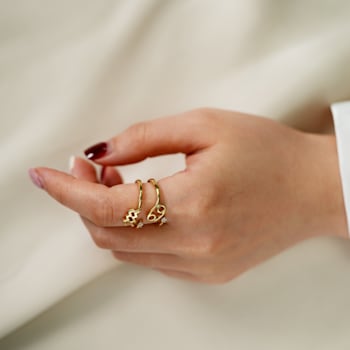 J'ADMIRE 14K Yellow Gold Over Sterling Silver Cander Horoscope Ring