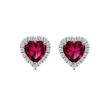 J'ADMIRE Heart Shaped Birthstone Stud Earrings
