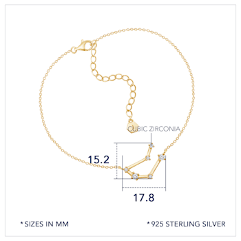 J'ADMIRE 14K Gold Over Sterling Silver Zodiac Anklet for Women