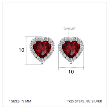 J'ADMIRE Heart Shaped Birthstone Stud Earrings