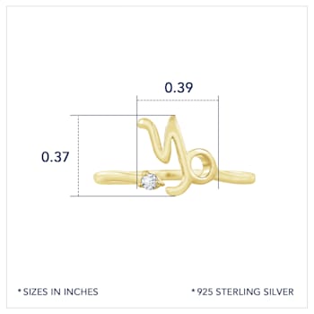 J'ADMIRE 14K Yellow Gold Over Sterling Silver Capricorn Horoscope Ring