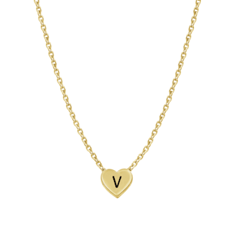 J'ADMIRE 14K Yellow Gold Over Sterling Silver Simple Initial Pendant Necklace