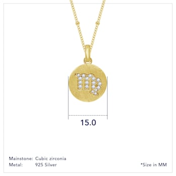 J'ADMIRE 14K Yellow Gold Over Sterling Silver Vintage Virgo Zodiac Sign
Pendant Necklace
