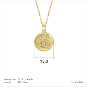 J'ADMIRE 14K Yellow Gold Over Sterling Silver Aries Zodiac Stars Pendant Necklace