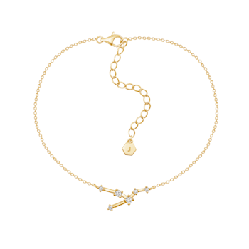 J'ADMIRE 14K Gold Over Sterling Silver Zodiac Anklet for Women